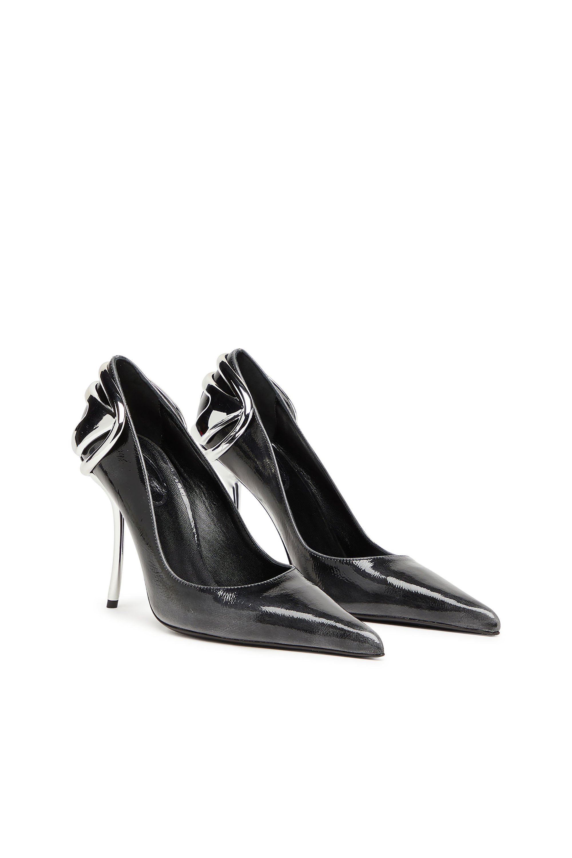 Diesel - D-TEN&HALF P, Woman's Pumps in patent pull-up leather in Black - 2